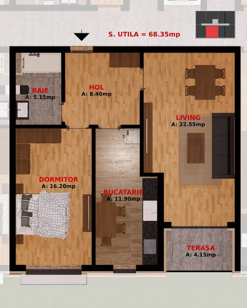 Dobroesti, apartamente 2 camere, TVA inclus